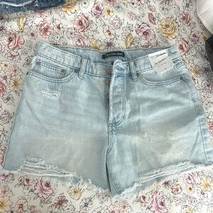 Calvin Klein Blue Jean Shorts Distressed High-Waisted